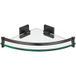 Häfele Tablette de douche quart de rond STYLE en laiton & verre, noir graphite
