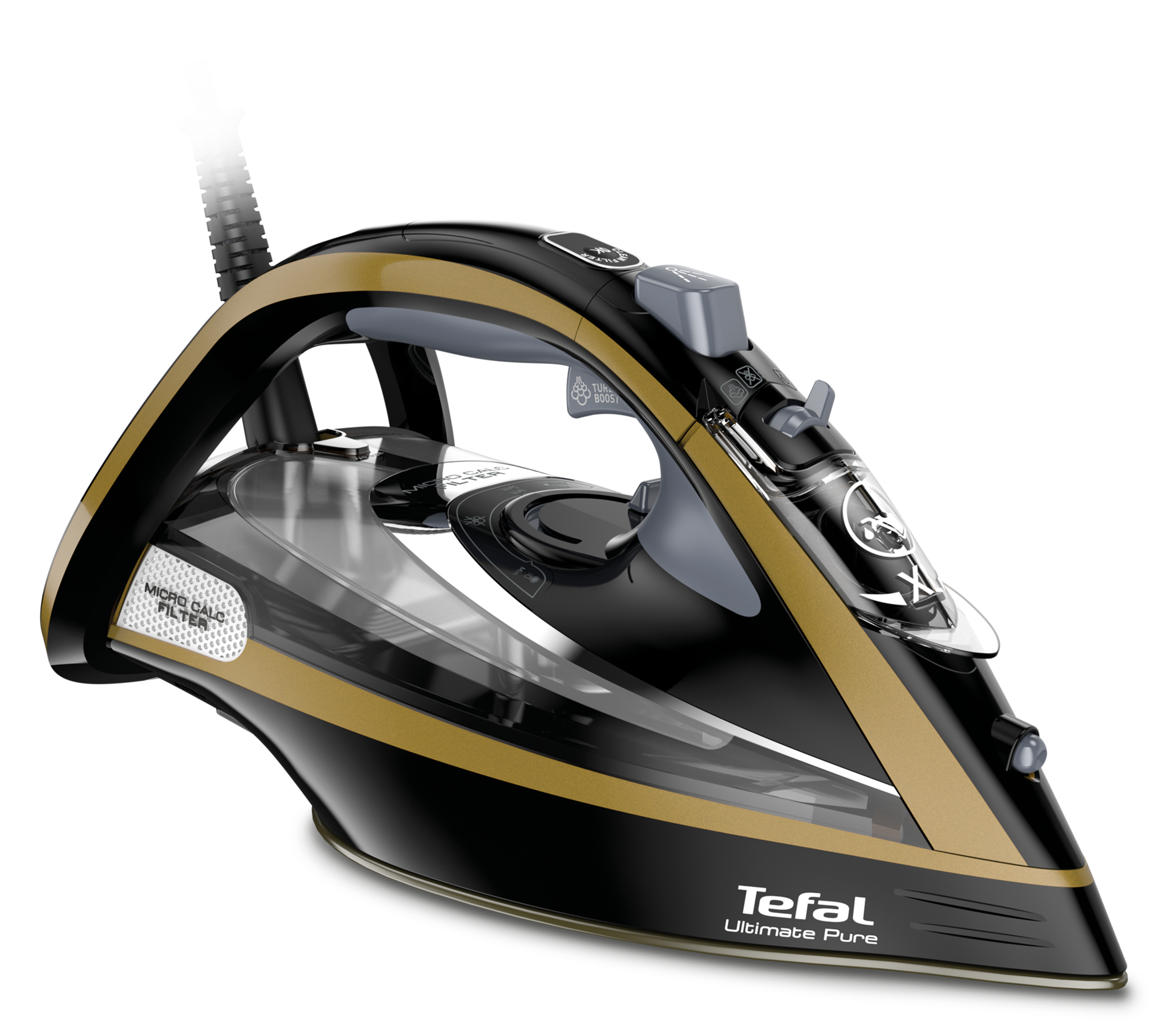 Tefal Ultimate Pure FV9847E0 - Steam Iron - 3200W - Black/Gold