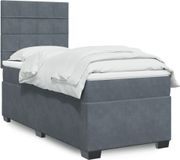 Maison Exclusive - Sommier à lattes de lit et matelas Velours gris foncé 90x190 cm