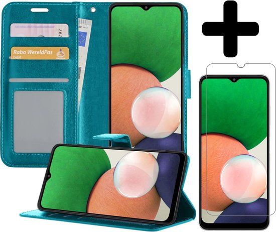 LUQ Samsung Galaxy A22 5G Book Case Hoesje - Turquoise