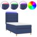 VidaXL Boxspring met Matras en LED Stof Blauw 100x200 cm