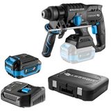 HÖGERT TECHNIK Borstelloze accuboorhamerset, 18 V, 2,0 J slagenergie, beitelfunctie, 4,0 Ah accu, 4 A oplader, metalen transmissie, led, voor beton en metaal