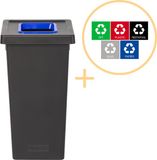 Plafor Fit Bin, Poubelle pour tri sélectif – 75L – Noir/Rouge