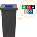 Plafor Fit Bin, Poubelle pour tri sélectif – 75L – Noir/Rouge