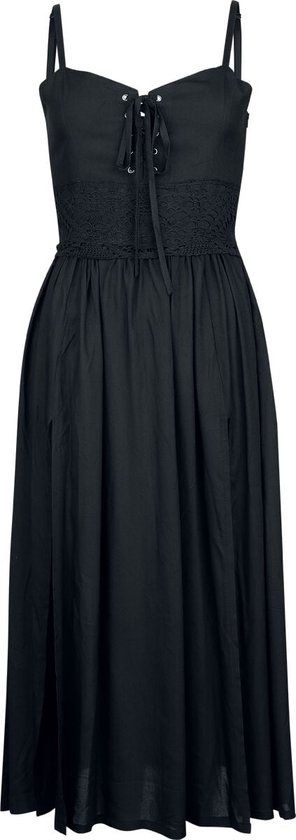 Gothicana by EMP Gothicana zwarte lange jurk met haakwerk kant - Dames - M