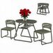 Mobili da balcone e giardino - Set bistrò da 3 pezzi - Tavolo rotondo da 80 cm con 2 sedie - Metallo ergonomico - Resistente alle intemperie e alla ruggine - Salvaspazio - Facile da pulire - Verde