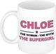 Bellatio Decorations naam cadeau mok - Chloe - Woman Myth Supergirl - koffiemok - 300 ml - collega - moederdag