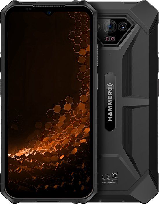 HAMMER Iron V LTE Smartphone - bouwtelefoon - 6GB/64GB Zwart – IP69 Waterdicht, 6320mAh Batterij, Dual SIM