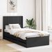 vidaXL Bedframe met opbergruimte en hoofdbord Zwart 75 x 190 cm