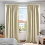 Deconovo Warmtewerend Gordijn, 140×220 cm, 2 Stuks, Donkerbeige