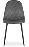 Leobert ASTI Velvet Design Stoelen – Set van 4 – Gris foncé Velours – Pieds en métal noir – Moderne et ergonomique – Max. 120 kg