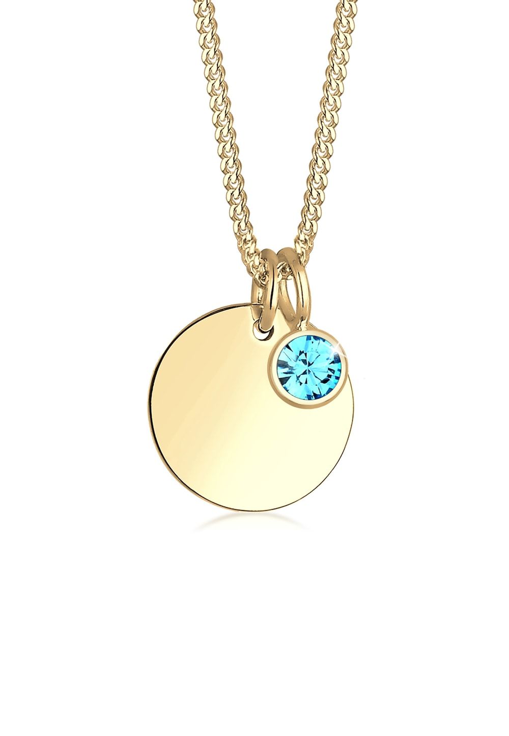 Elli Halsketting Dames plaat Geboortesteen Hanger April met Kristallen in 925 Sterling Zilver Verguld