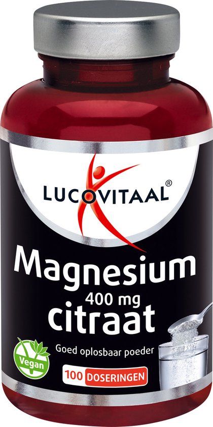Lucovitaal Magnesium - 400mg Citraat Poeder - 250 gr - 100 doseringen
