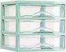 Plasticforte Ladeblokje/bureau organizer 3x lades - mintgroen/transparant