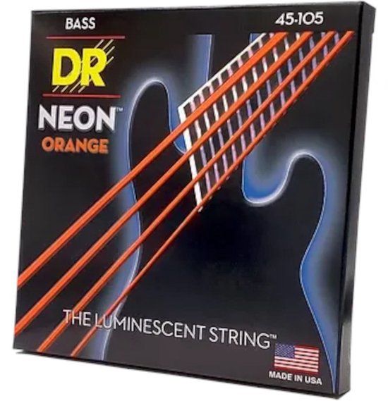 D&R Snaren Hi-Def Neon Oranje Bass Heavy 5 String - 0600781003650