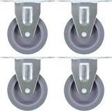 vidaXL - 24 pièces - Roues - fixes - 75 mm - Gris