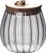 Sans marque Pot de rangement en verre - Hermétique avec couvercle en bambou - Forme ronde pétales pour café et thé - 700 ml