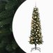 vidaXL Smalle kunstkerstboom met kerstballen 210 cm 300 LED's Warmwit