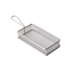 APS 40613 Snackholder rechthoekige roestvrijstalen frituurzeef, 26 x 13 x 5 cm, goud