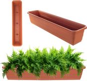 KADAX Bloembak, balkonpot van kunststof, weerbestendige plantenbak, bloempot, leuningbak voor het kweken van bloemen, kruiden en planten (baksteenrood, 80 cm)