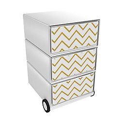 Paper Flow Paperflow easybox mobiele ladenblok met 3 lades 642x390x436mm gilded waves