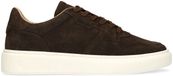 Manfield Heren Donkerbruine Suède Sneakers Maat 45