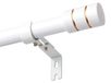 Ensemble de tringle à rideaux blanc de 25 mm avec supports métalliques et embouts finition or blanc