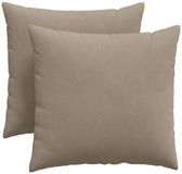 vidaXL Zitkussens 2 stuks Stof Taupe 45 x 45 cm