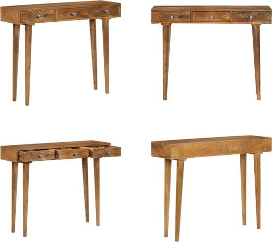 vidaXL Wandtafel 102x30x79 cm massief mangohout