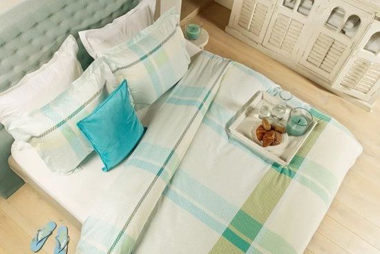 HnL : Refined-Satin HnL Refined Francis Dekbedovertrek - Eenpersoons - 140x200/220 cm - Ice Blue - 7434043416437