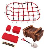 Accessoireset voor RC crawler - 6-delig - Met bagagenet en schep - Voor 1/10