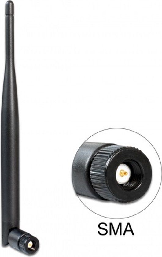 Delock WLAN WiFi 5 2.4/5 GHz antenne - omnidirectioneel - SMA (m) - 4-5 dBi / zwart