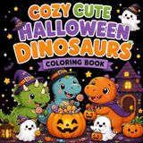 Cozy Cute Halloween Dinosaurs Coloring Book