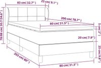 vidaXL Boxspring met matras stof blauw 80x200 cm