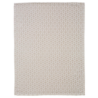 Alvi Microvezel deken ruit taupe 75 x 100 cm - Beige - Gr.100x75 cm