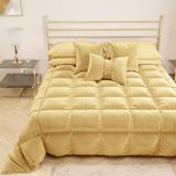 PETTI Artigiani Italiani - Winterdekbed voor 2-persoons (140/160 cm) - 220 x 260 cm van Fluweel, Dubbelzijdige Hypoallergene Bedsprei 350 g/m², Warm Dekbed, Goud, Made in Italy