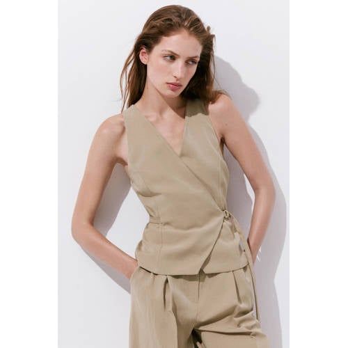Mango Jumpsuit met ceintuur - beige