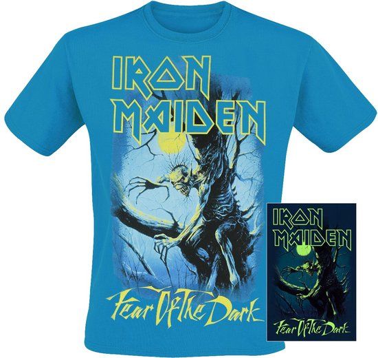 Iron Maiden Fear Of The Dark - Glow In The Dark Heren T-shirt - blauw - XL