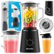 MalTec Blender avec pichet en verre de 1,5 litre et bouteille nomade de 500 ml
