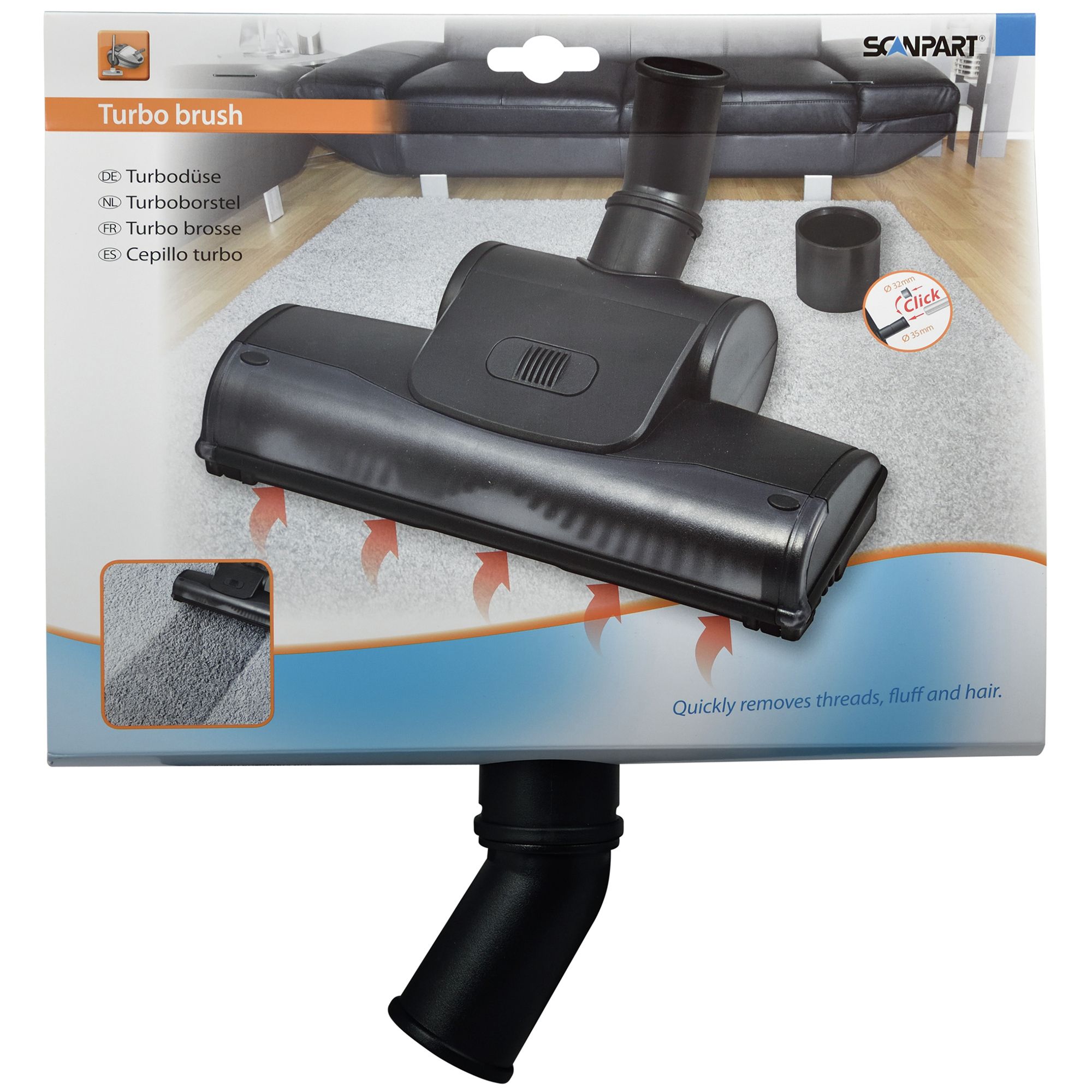 SCANPART 1190000100 Cilinderstofzuiger Borstel - Zwart - 280mm - Universeel