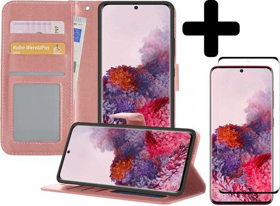 LUQ Samsung Galaxy S20 Plus Book Case - Rose Gold - With Screen Protector