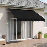Prolenta Maison Exclusive - Handmatig bedienbare zonnescherm, zwart, 100 cm