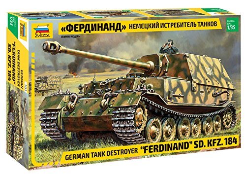 Zvezda 500783653 - 1:35 Sd. Kfz.184 "Ferdinand Tiger", modelbouw, bouwpakket, standmodelbouw, hobby, knutselen, plastic bouwpakket