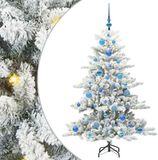 vidaXL Sapin de Noël artificiel articulé blanc 150 cm PVC et acier