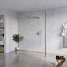 FortiFura Galeria Vrijstaande Inloopdouche - 140x200cm - helder - antikalk - 8mm veiligheidsglas - 2 zijwanden - 30cm - wandsteunen en hoekprofielen - PVD - geborsteld gunmetal (antraciet)