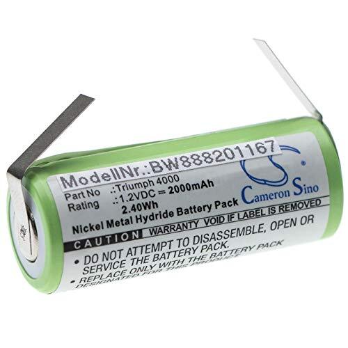 VHBW Accu compatibel met Oral-B Triumph 4000 elektrische tandenborstel (2000 mAh, 1,2 V, NiMH)