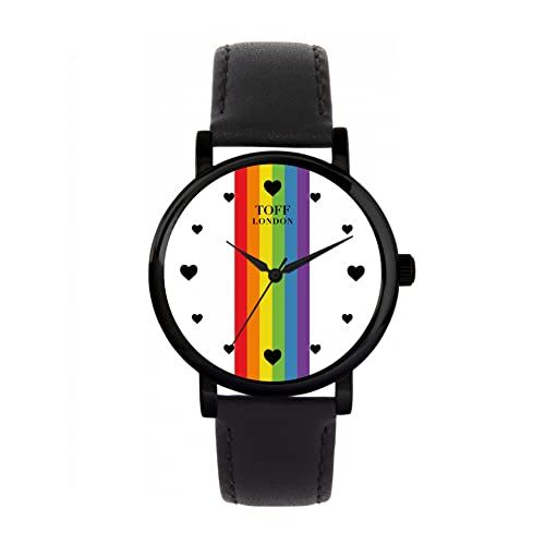 Toff London Pride Lineair wit hart wapenstokken Horloge - 5059911105965