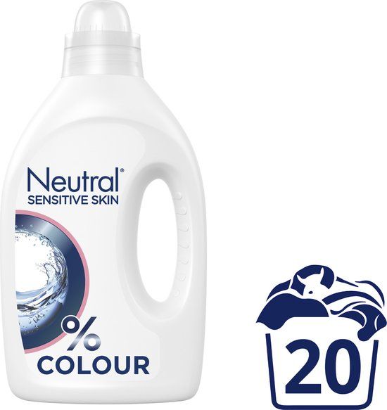 Neutral - Vloeibaar Kleur Wasmiddel - 1 Liter - 20 Wasbeurten - Ongeparfumeerd