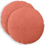 vidaXL - Kussensloop - 2 stuks - HEERLEN - Rood-oranje - Ø 40 cm - corduroy