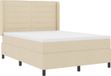 vidaXL Boxspring Bed met Kussen en Hoofdeinde Crème 190 x 140 cm Stof